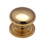 M Marcus Heritage Brass Round Design Victorian Wardrobe Knob 48mm 